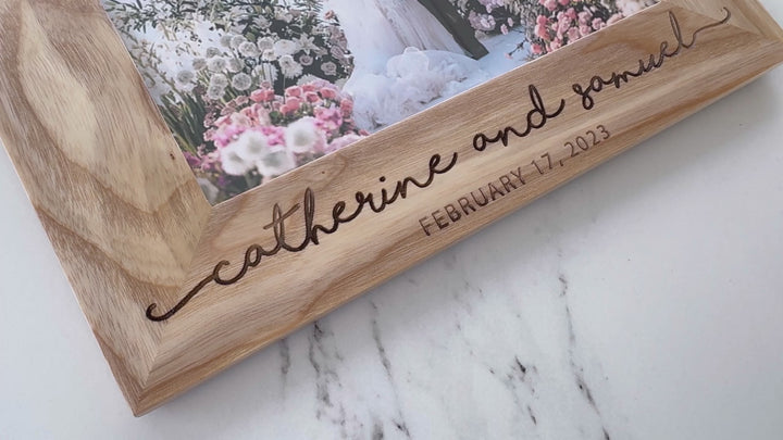 Wedding Keepsake Frame with Engraved Initials