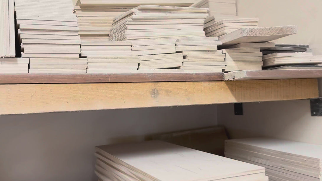 How we make our 3D wood signs — laser-cutting and hand-assembling Baltic birch letters